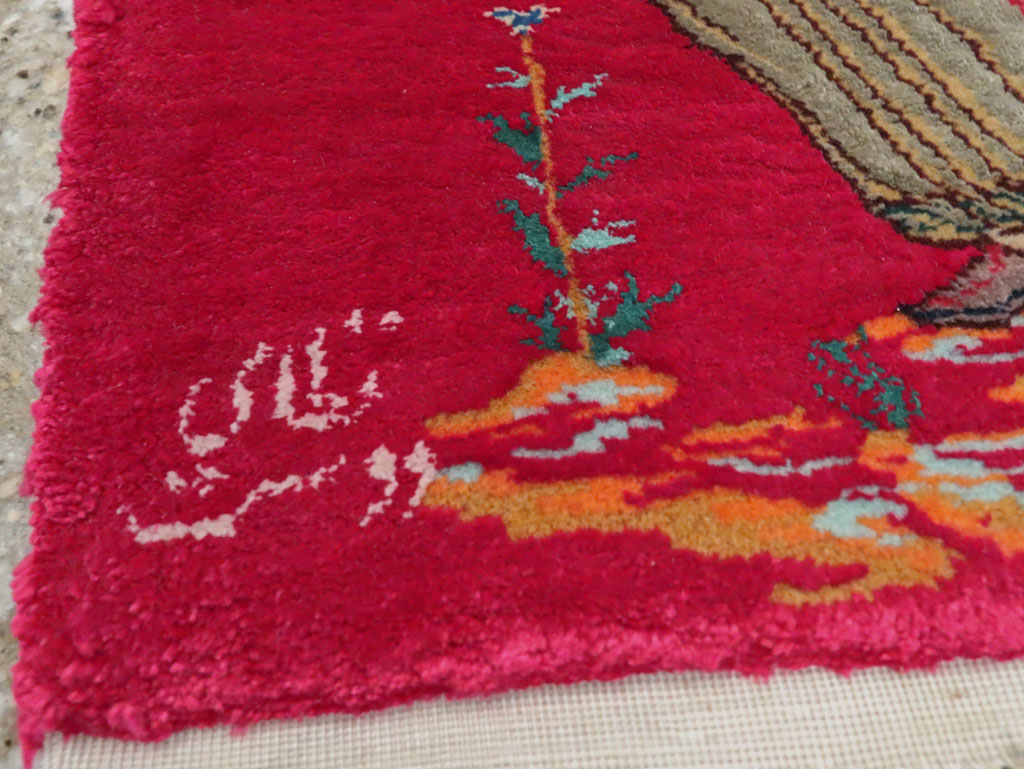 Vintage Persian Quom Pictorial Rug, No.25479 - Galerie Shabab