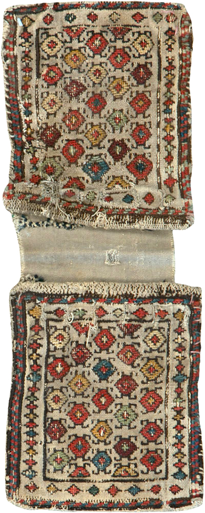 Antique Central Asian Soumak Saddlebag, No.25480 - Galerie Shabab