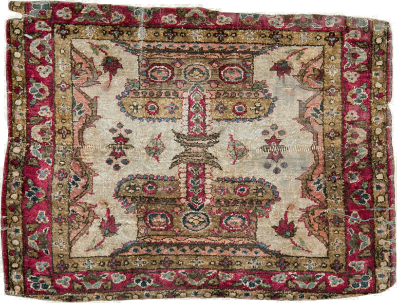 Antique Persian Kashan Silk Rug, No.25482 - Galerie Shabab