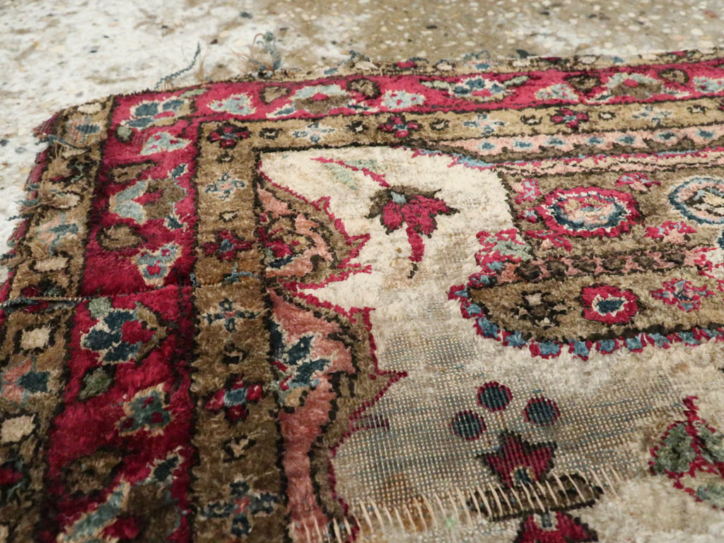 Antique Persian Kashan Silk Rug, No.25482 - Galerie Shabab