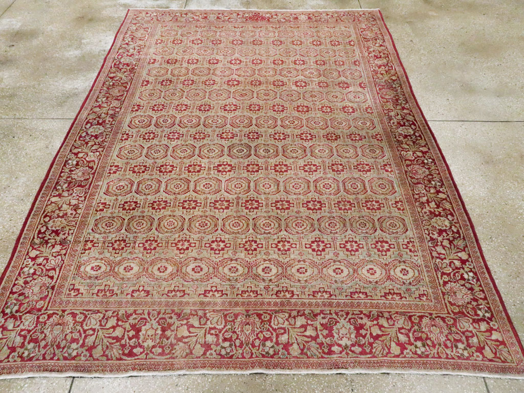 Antique Persian Mashad Accent Carpet, No.25484 - Galerie Shabab