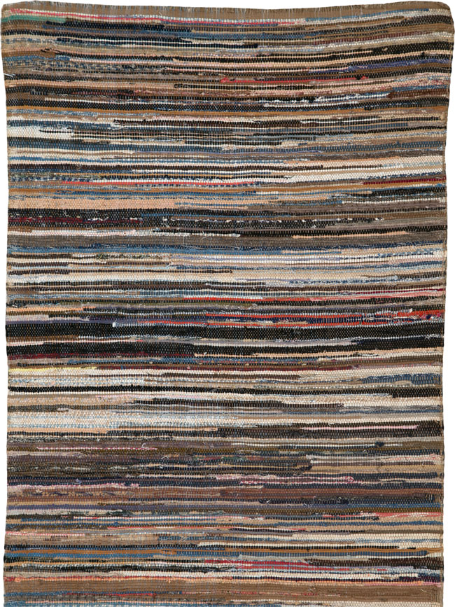 Vintage American Rag Rug, No.25491 - Galerie Shabab