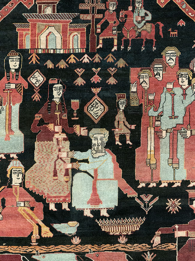 Antique Persian Malayer Pictorial Rug, No.25496 - Galerie Shabab