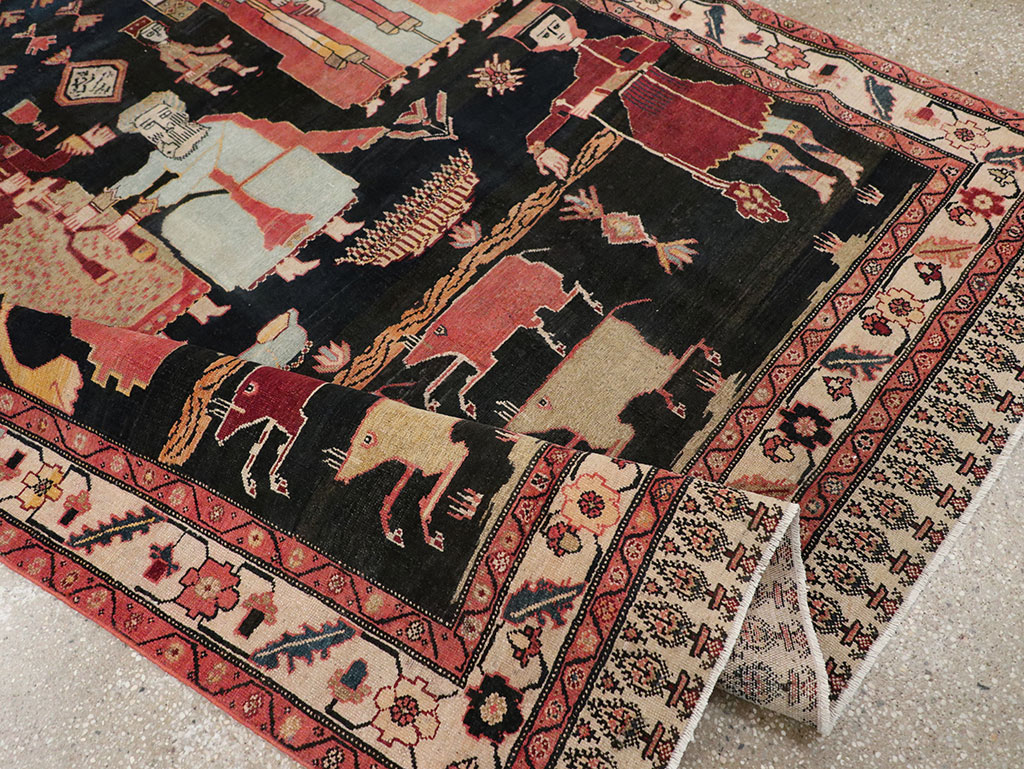 Antique Persian Malayer Pictorial Rug, No.25496 - Galerie Shabab