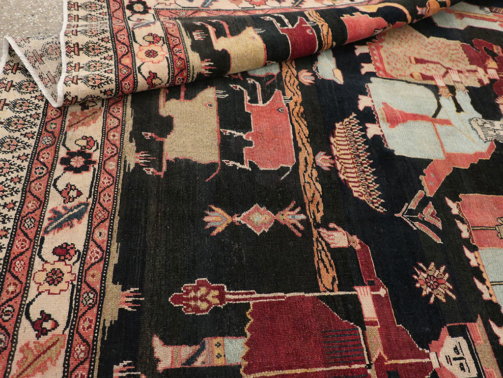 Antique Persian Malayer Pictorial Rug, No.25496 - Galerie Shabab