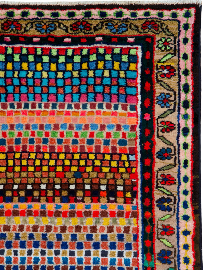Vintage Persian Hamadan Art Deco Carpet, No.25533 - Galerie Shabab