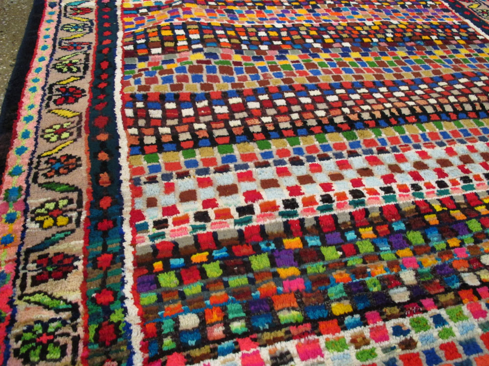 Vintage Persian Hamadan Art Deco Carpet, No.25533 - Galerie Shabab