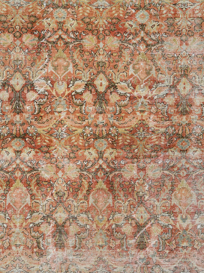 Antique Persian Mahal Distressed Carpet, No.25537 - Galerie Shabab