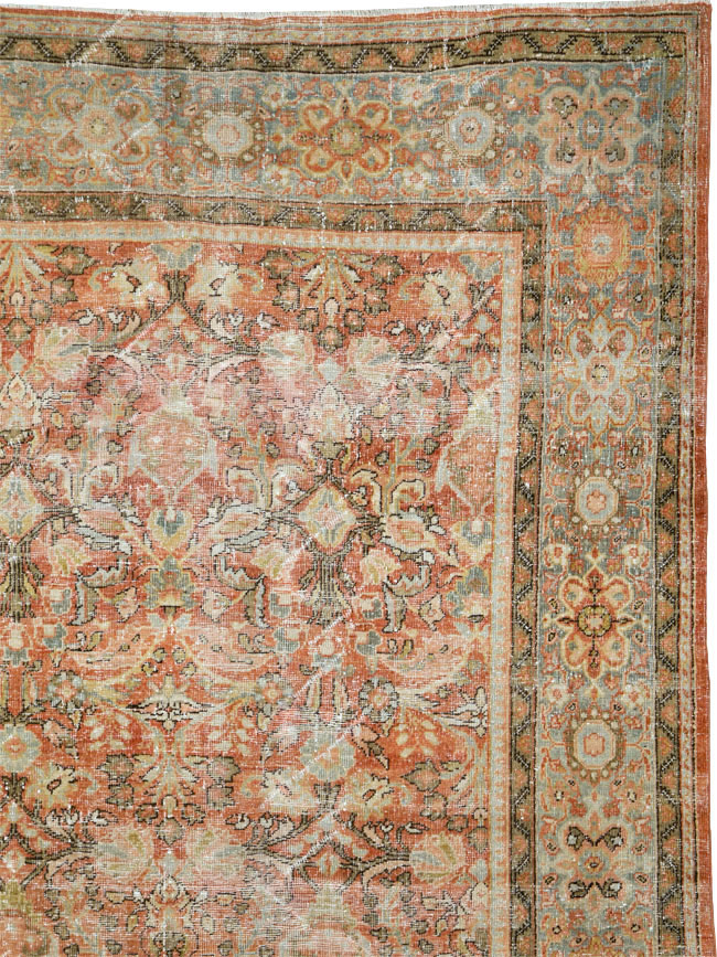 Antique Persian Mahal Distressed Carpet, No.25537 - Galerie Shabab