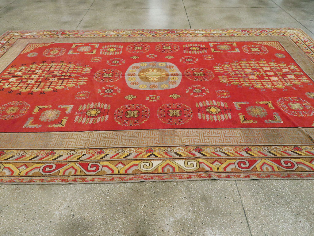 Vintage East Turkestan Khotan Carpet, No.25542 - Galerie Shabab
