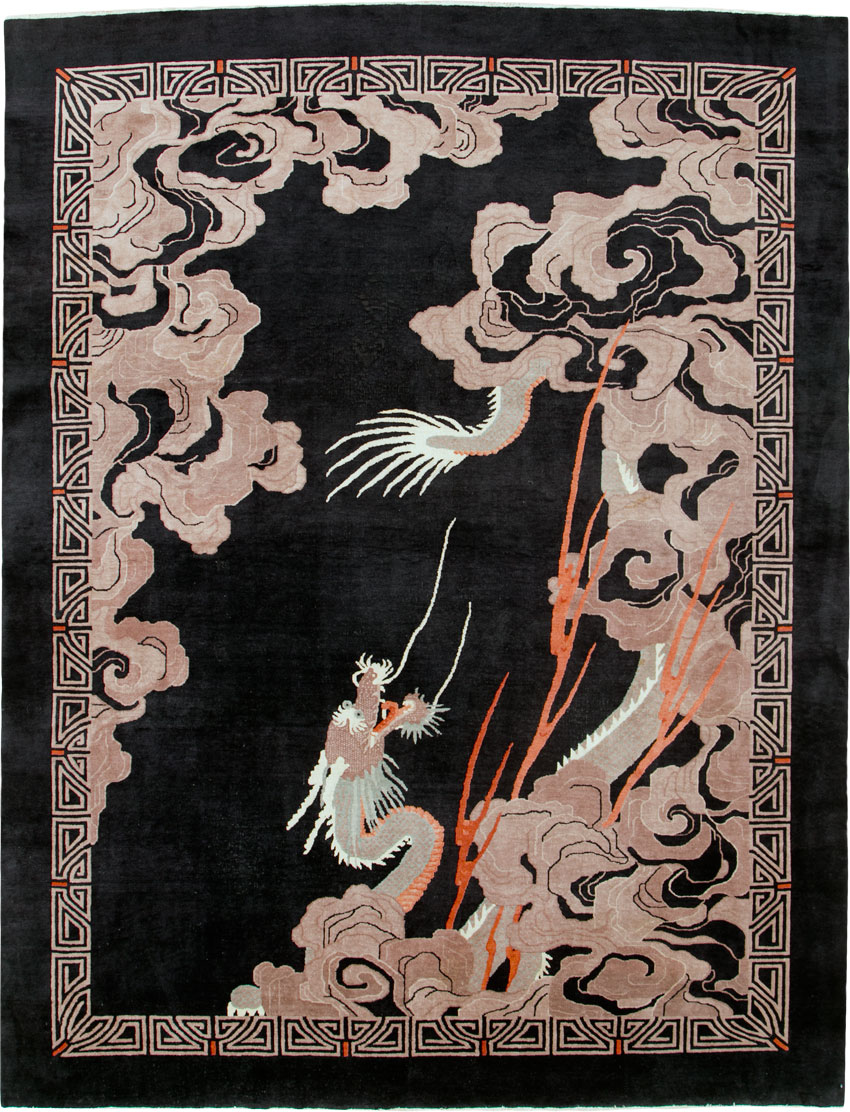 Vintage Chinese Art Deco Carpet, No.25558 - Galerie Shabab