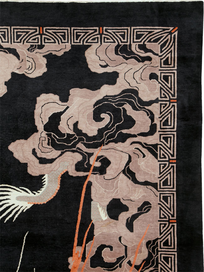 Vintage Chinese Art Deco Carpet, No.25558 - Galerie Shabab