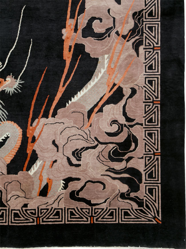 Vintage Chinese Art Deco Carpet, No.25558 - Galerie Shabab