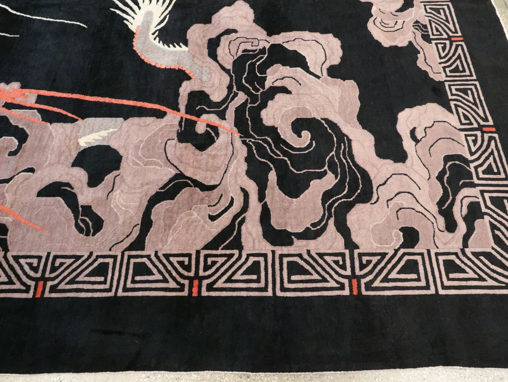 Vintage Chinese Art Deco Carpet, No.25558 - Galerie Shabab
