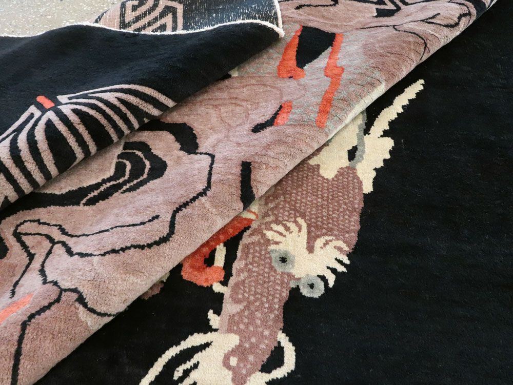 Vintage Chinese Art Deco Carpet, No.25558 - Galerie Shabab