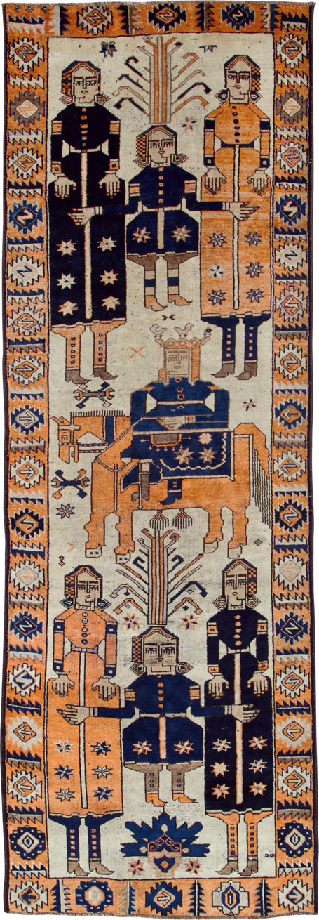 Vintage Persian Bakhtiari Pictorial Rug, No.25561 - Galerie Shabab
