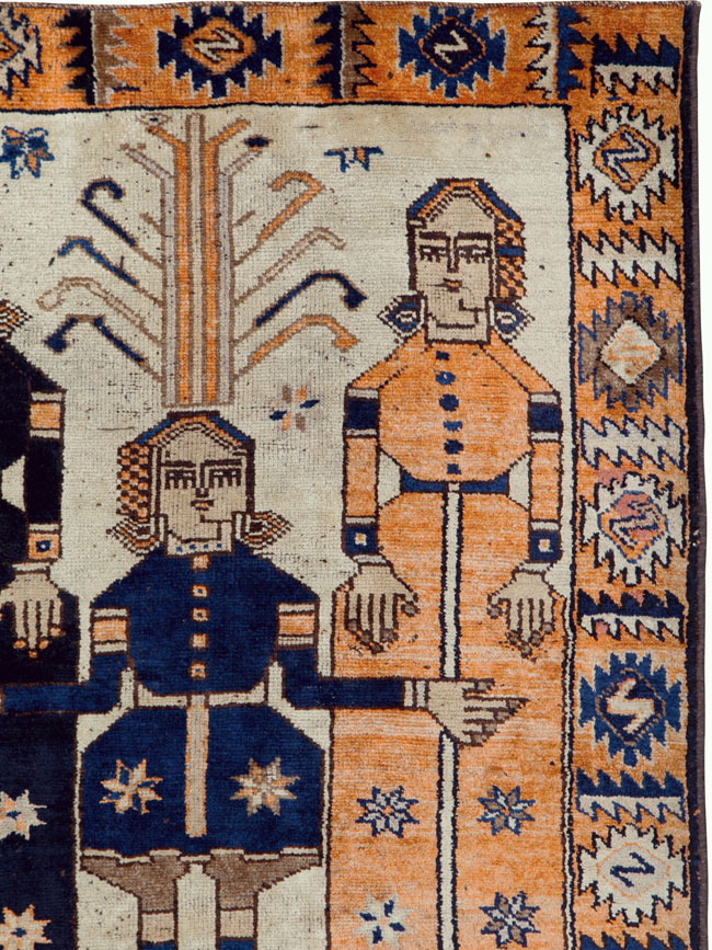 Vintage Persian Bakhtiari Pictorial Rug, No.25561 - Galerie Shabab