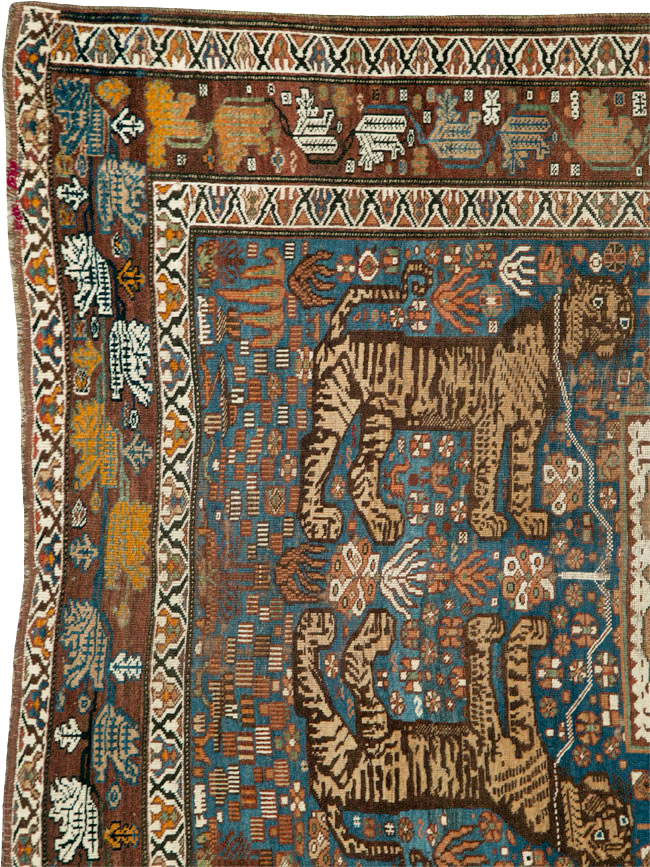 Antique Persian Qashqai Pictorial Rug, No.25570 - Galerie Shabab