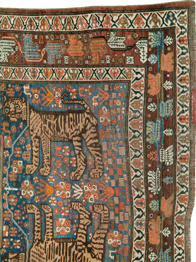 Antique Persian Qashqai Pictorial Rug, No.25570 - Galerie Shabab