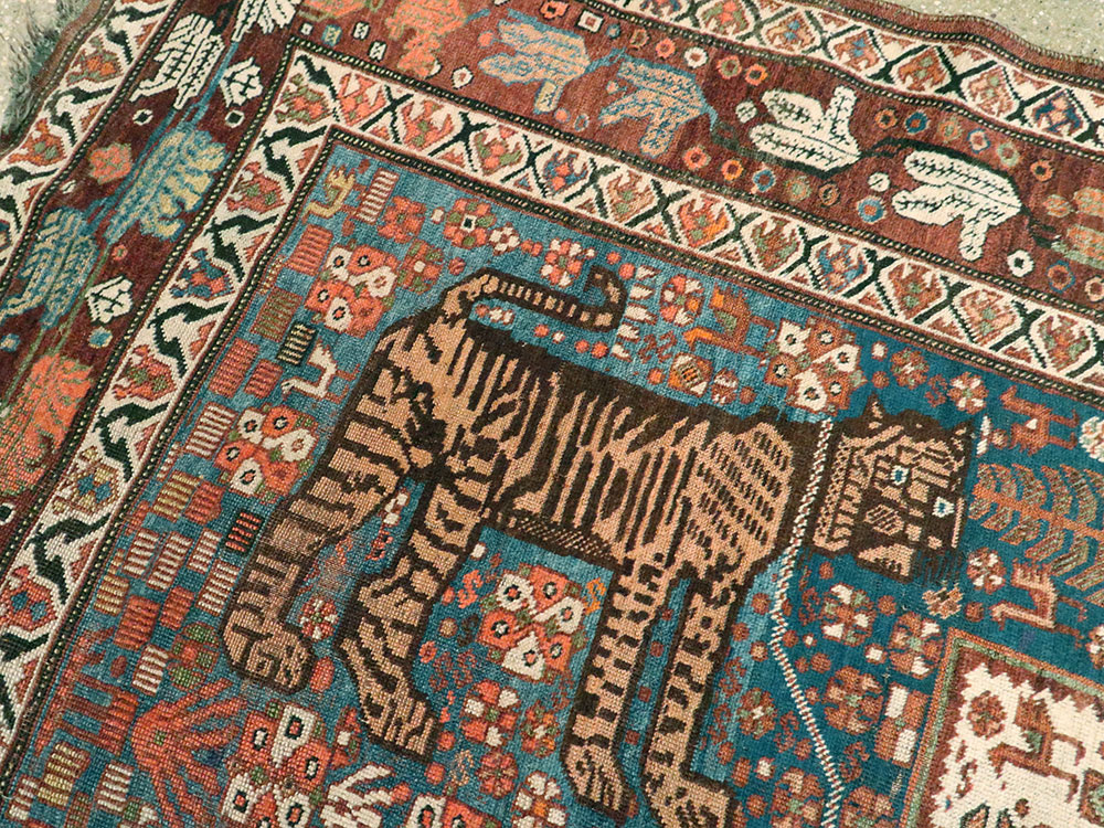 Antique Persian Qashqai Pictorial Rug, No.25570 - Galerie Shabab