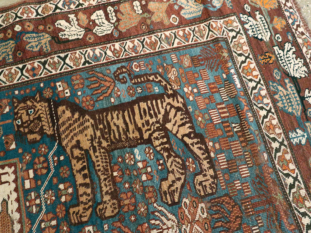 Antique Persian Qashqai Pictorial Rug, No.25570 - Galerie Shabab