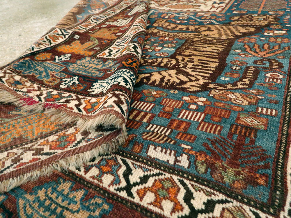 Antique Persian Qashqai Pictorial Rug, No.25570 - Galerie Shabab