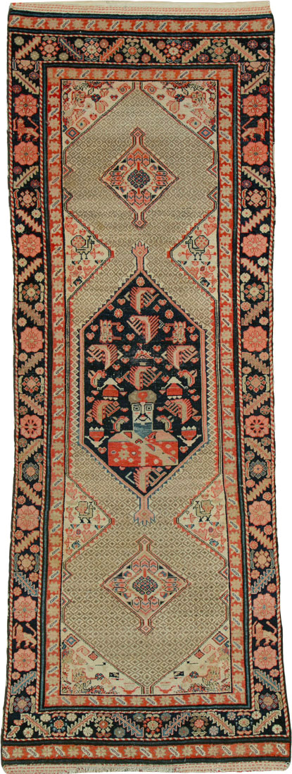 Antique Persian Hamadan Pictorial Rug, No.25572 - Galerie Shabab