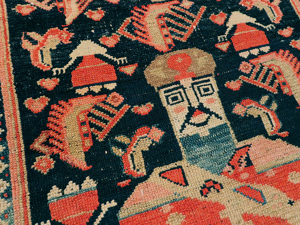 Antique Persian Hamadan Pictorial Rug, No.25572 - Galerie Shabab