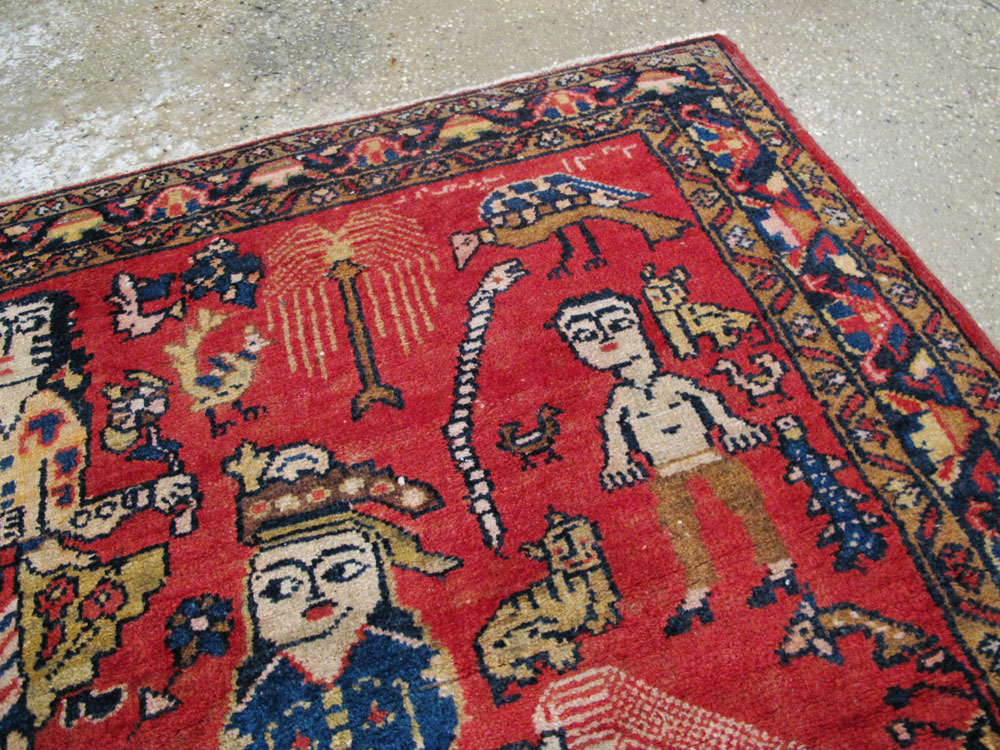Vintage Persian Tabriz Pictorial Rug, No.25575 - Galerie Shabab