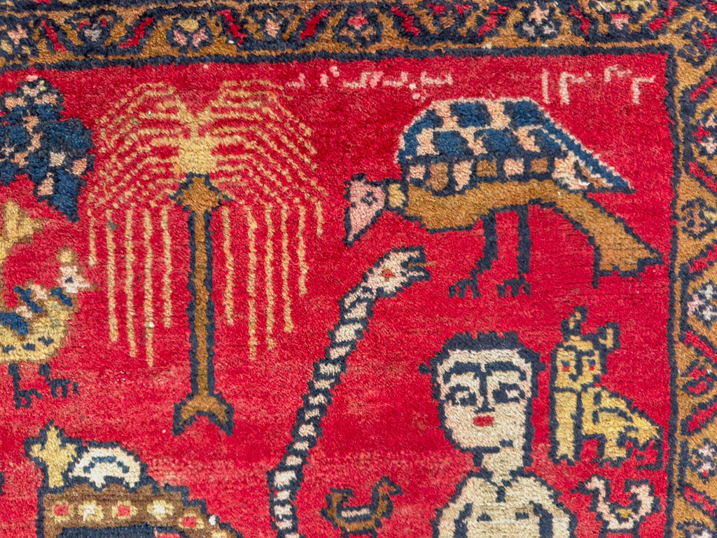 Vintage Persian Tabriz Pictorial Rug, No.25575 - Galerie Shabab