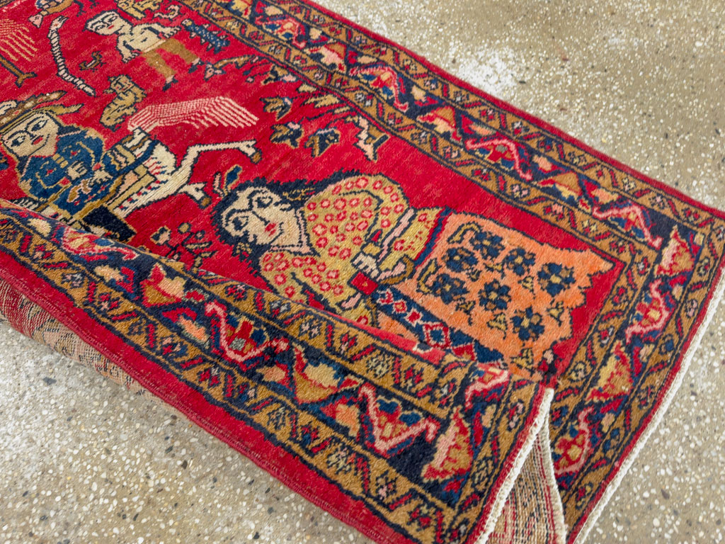 Vintage Persian Tabriz Pictorial Rug, No.25575 - Galerie Shabab