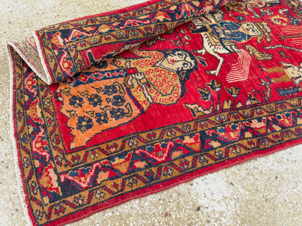 Vintage Persian Tabriz Pictorial Rug, No.25575 - Galerie Shabab