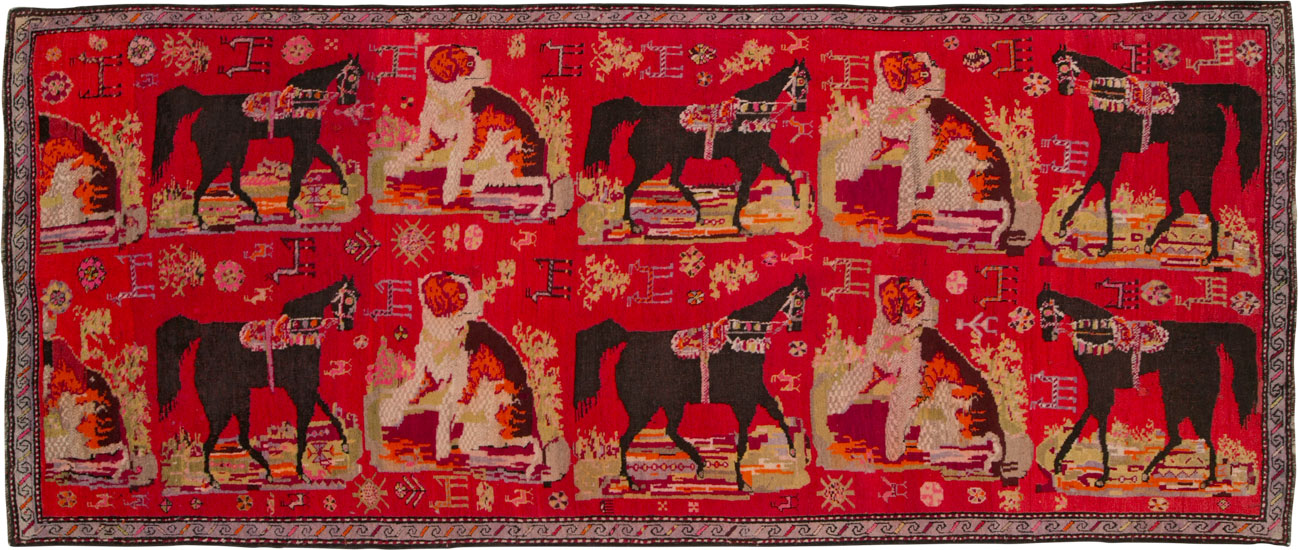 Antique Caucasian Karabagh Pictorial Rug, No.25577 - Galerie Shabab