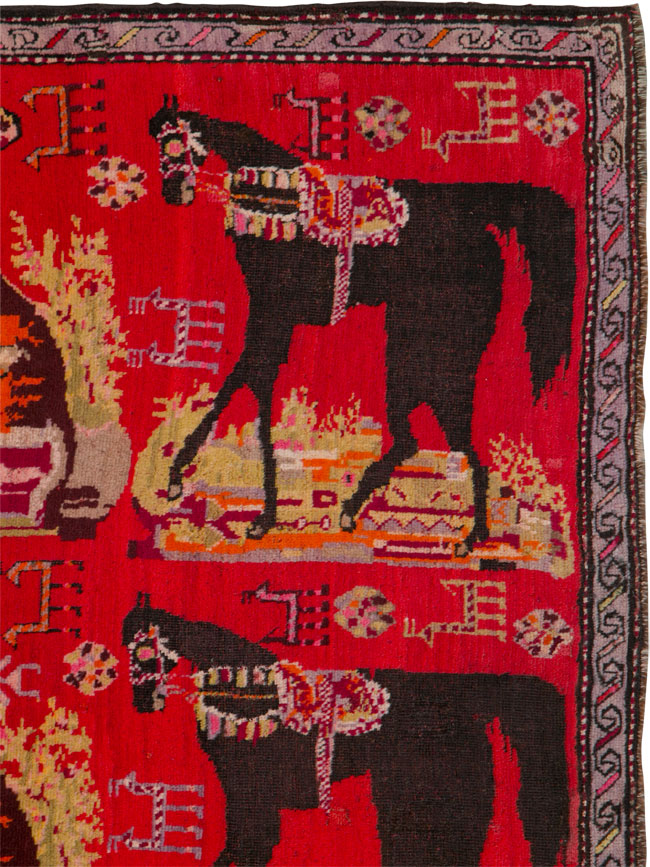 Antique Caucasian Karabagh Pictorial Rug, No.25577 - Galerie Shabab