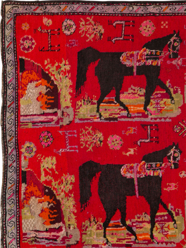 Antique Caucasian Karabagh Pictorial Rug, No.25577 - Galerie Shabab