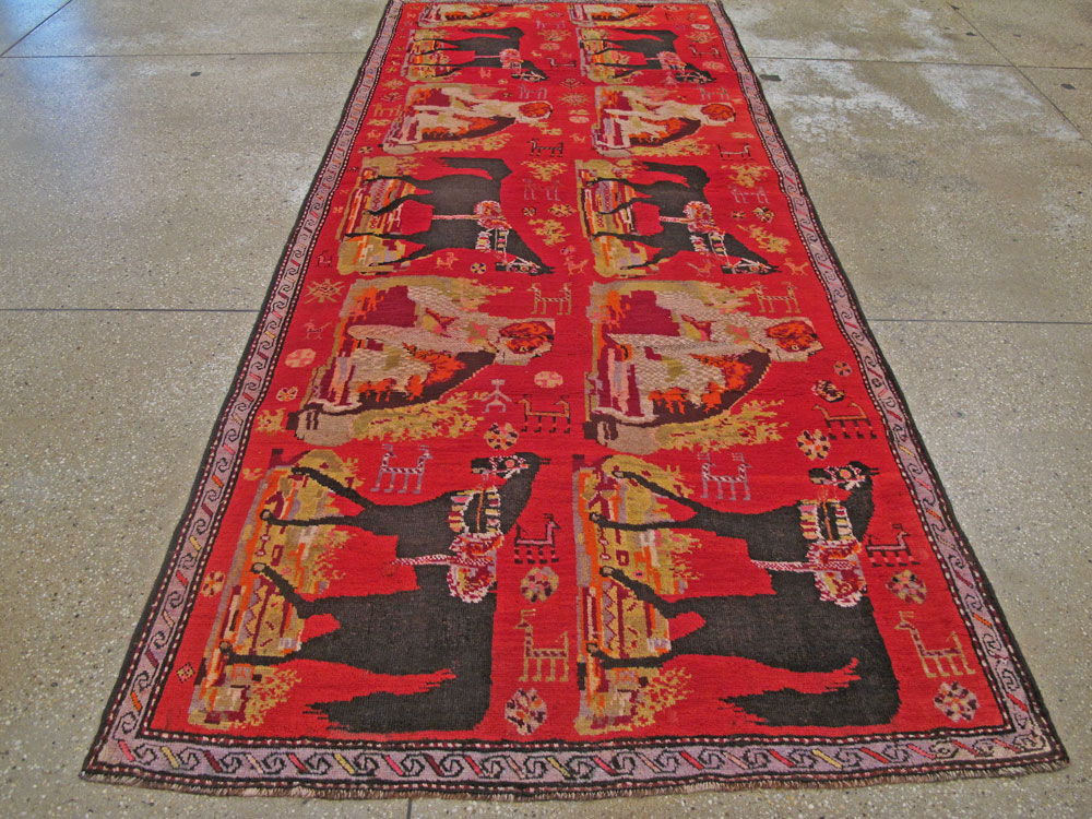 Antique Caucasian Karabagh Pictorial Rug, No.25577 - Galerie Shabab