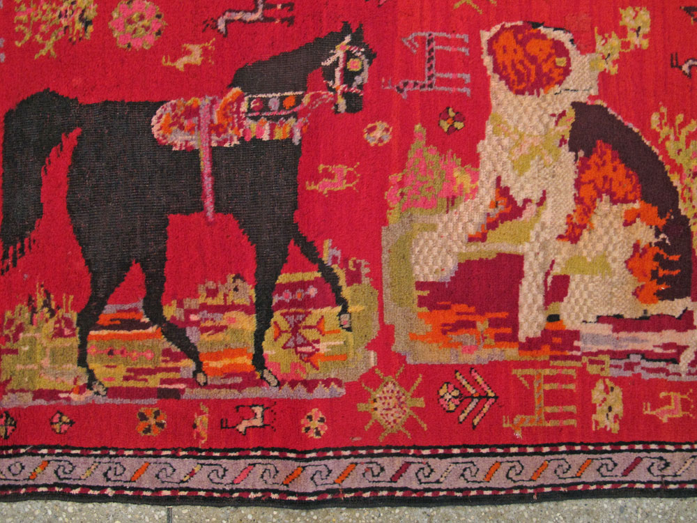 Antique Caucasian Karabagh Pictorial Rug, No.25577 - Galerie Shabab