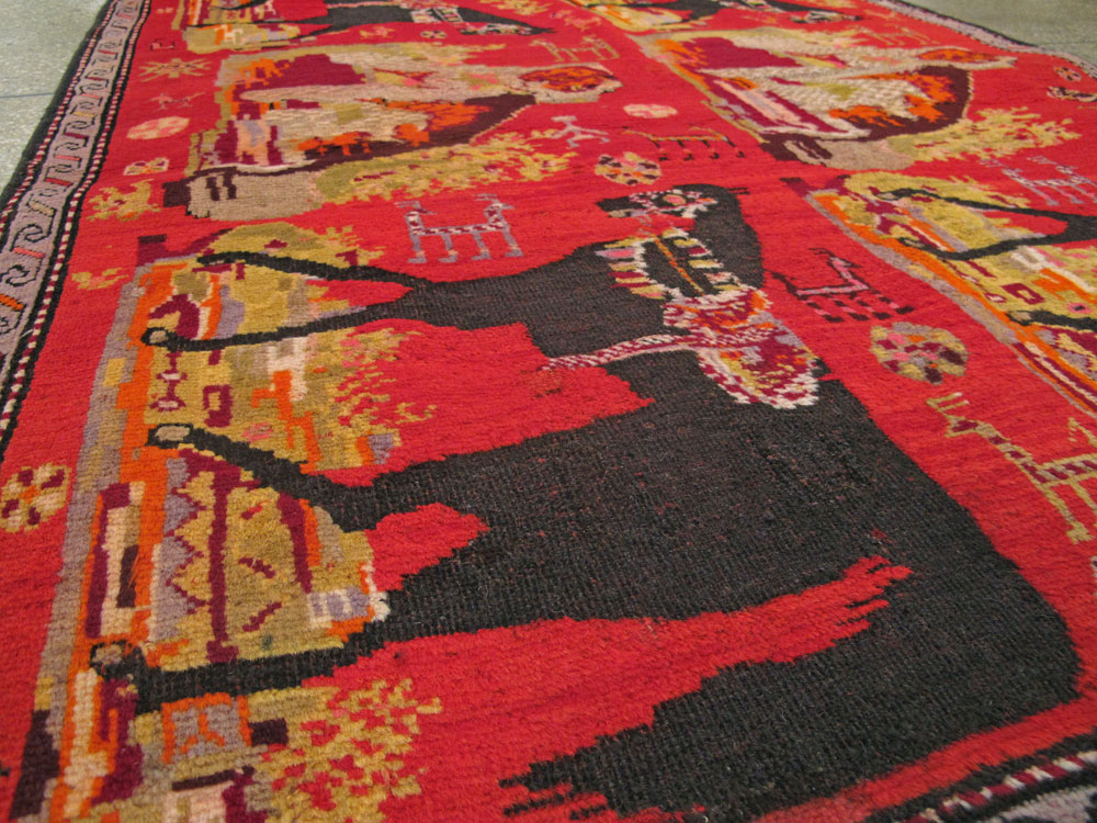 Antique Caucasian Karabagh Pictorial Rug, No.25577 - Galerie Shabab