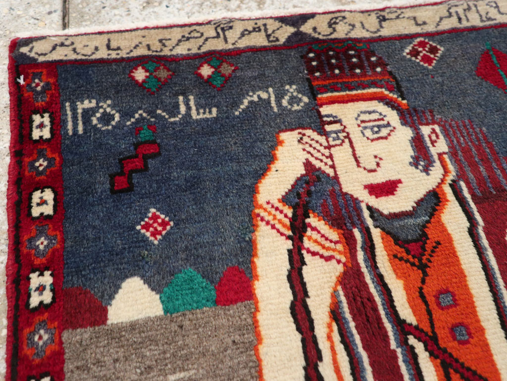 Vintage Pictorial Hamadan Rug, No.25586 - Galerie Shabab