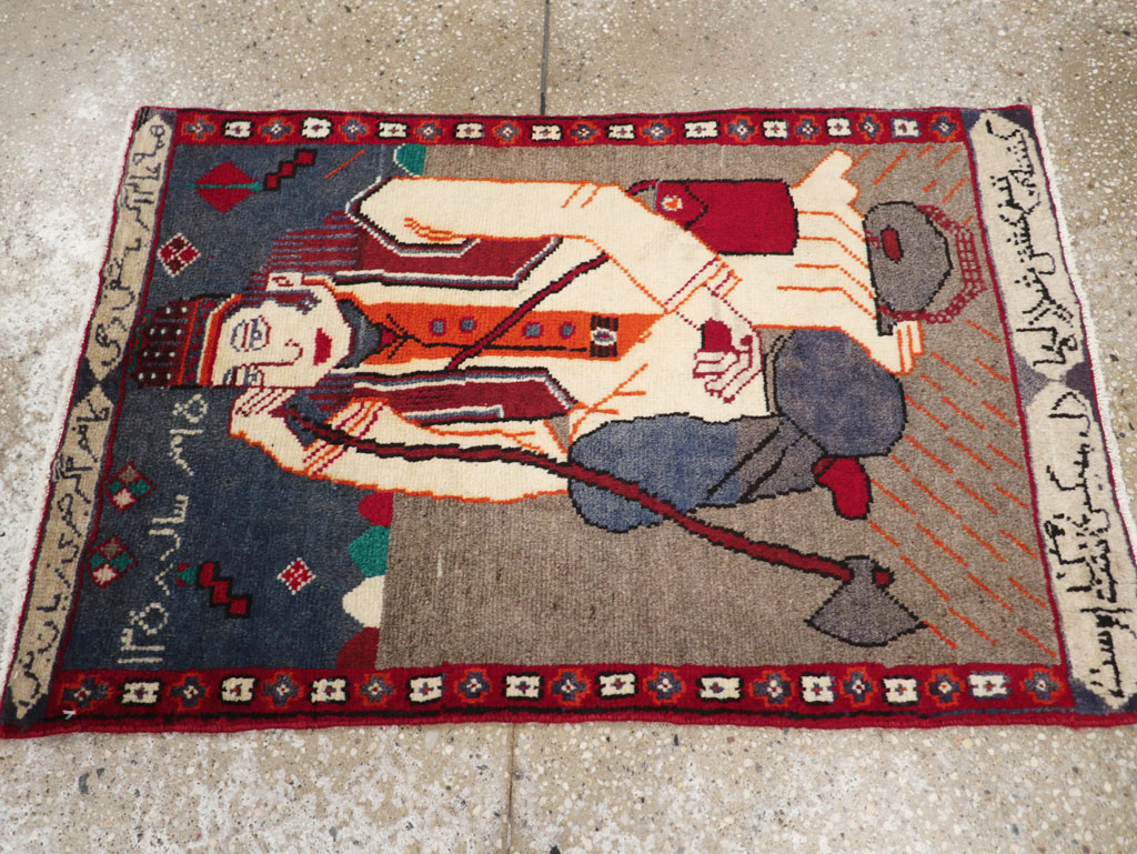 Vintage Pictorial Hamadan Rug, No.25586 - Galerie Shabab
