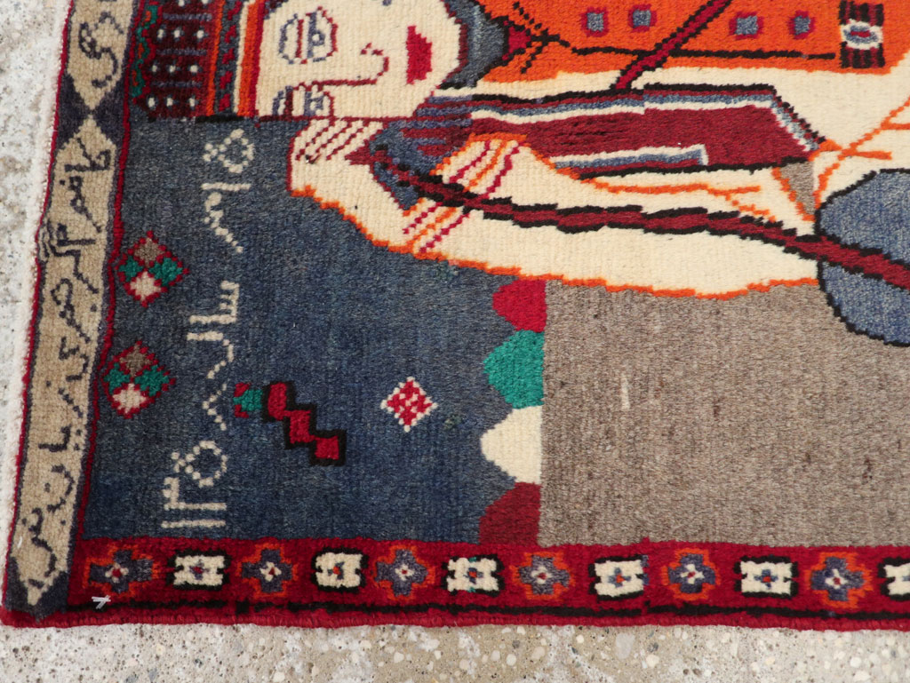 Vintage Pictorial Hamadan Rug, No.25586 - Galerie Shabab