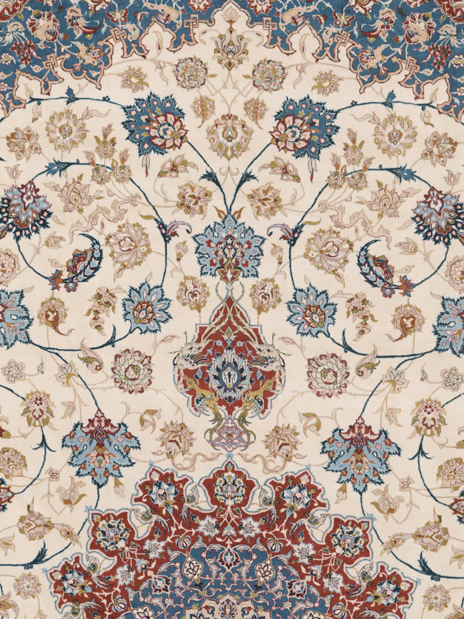 Vintage Persian Isfahan Carpet, No.25596 - Galerie Shabab