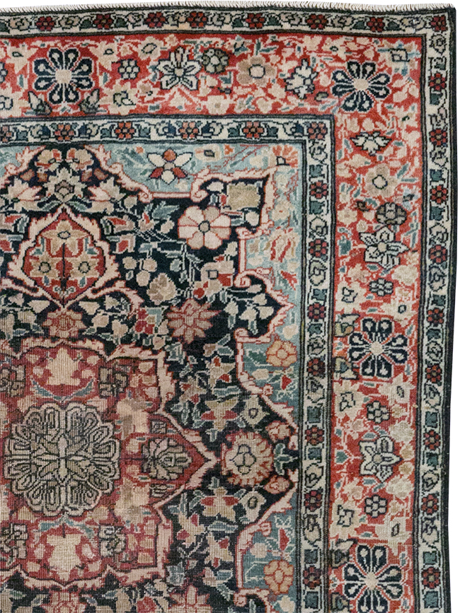 Antique Persian Mohtasham Kashan Throw Rug, No.25598 - Galerie Shabab