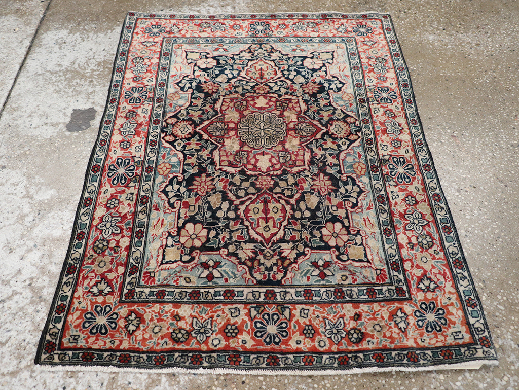 Antique Persian Mohtasham Kashan Throw Rug, No.25598 - Galerie Shabab