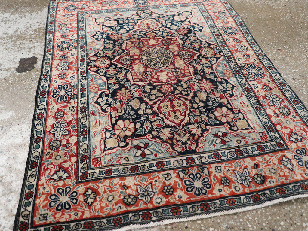 Antique Persian Mohtasham Kashan Throw Rug, No.25598 - Galerie Shabab