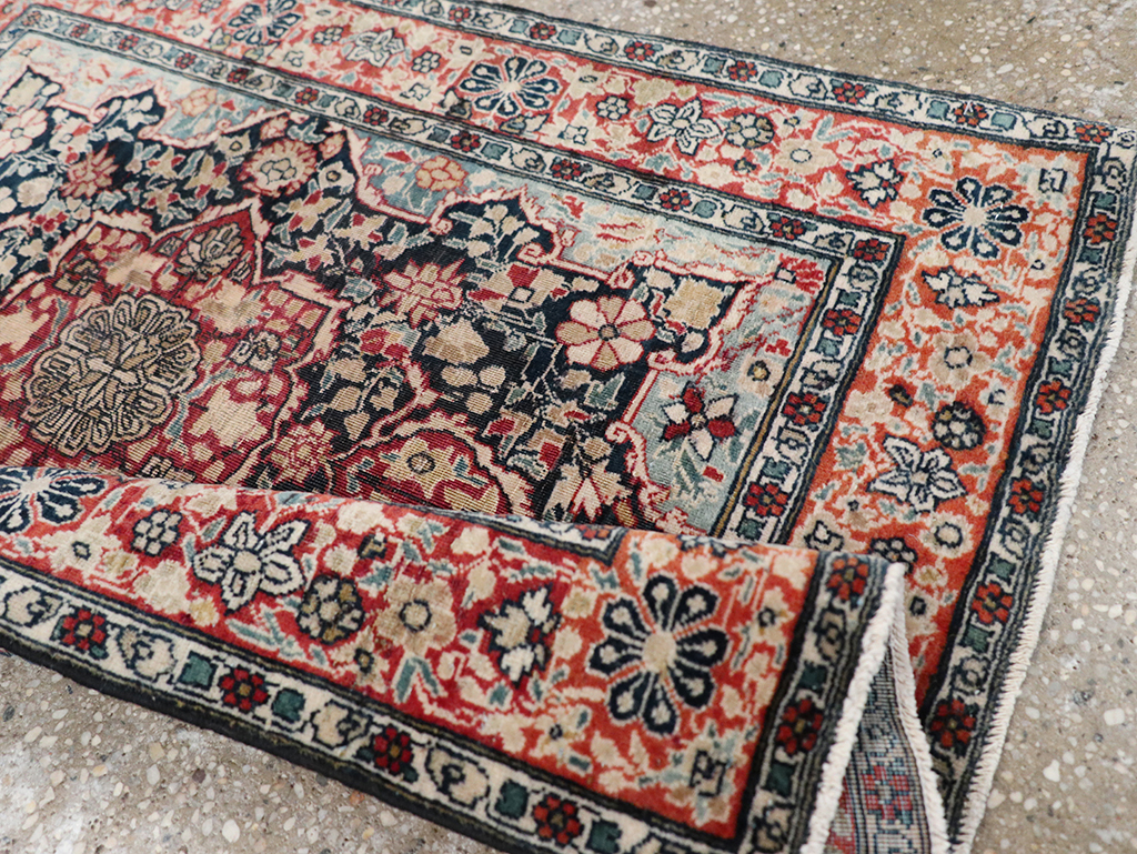 Antique Persian Mohtasham Kashan Throw Rug, No.25598 - Galerie Shabab