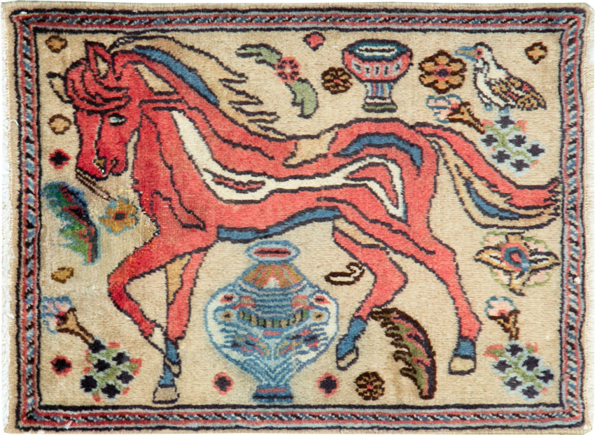 Vintage Persian Tabriz Pictorial Rug (Pair: 1 of 2), No.25601 - Galerie Shabab