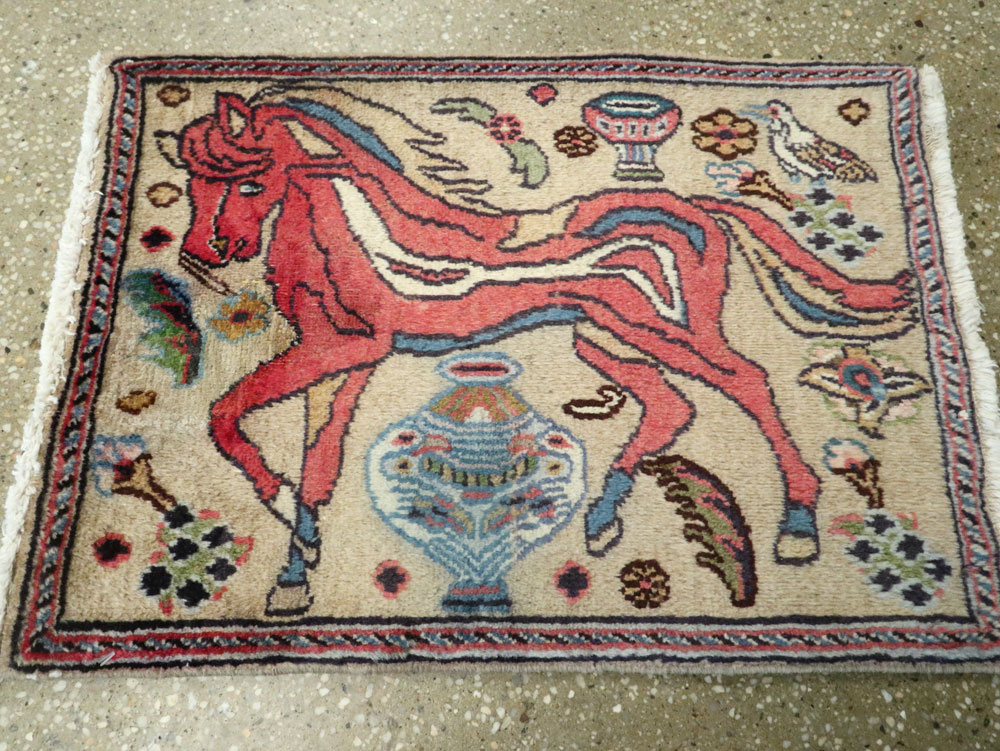 Vintage Persian Tabriz Pictorial Rug (Pair: 1 of 2), No.25601 - Galerie Shabab