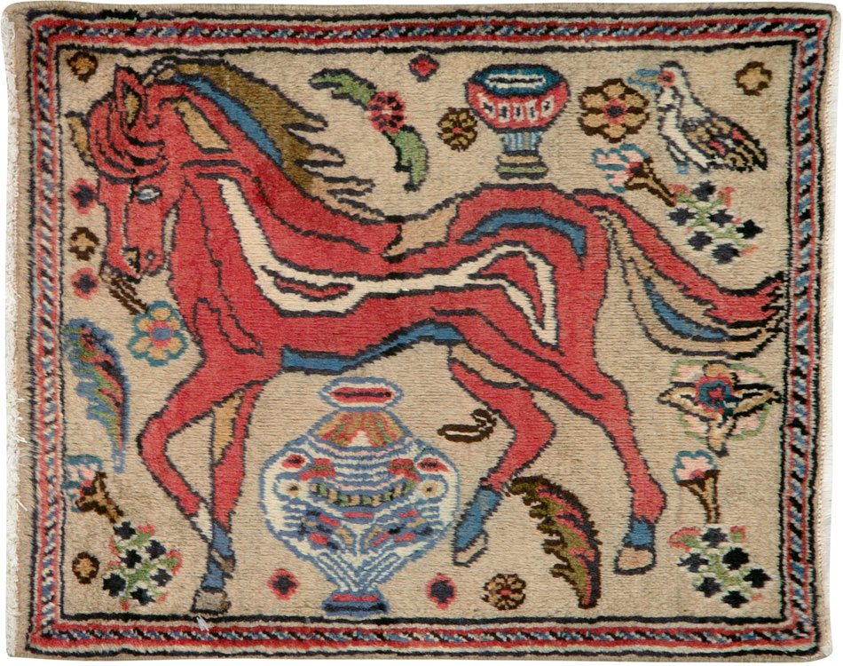 Vintage Persian Tabriz Pictorial Rug (Pair: 2 of 2), No.25602 - Galerie Shabab