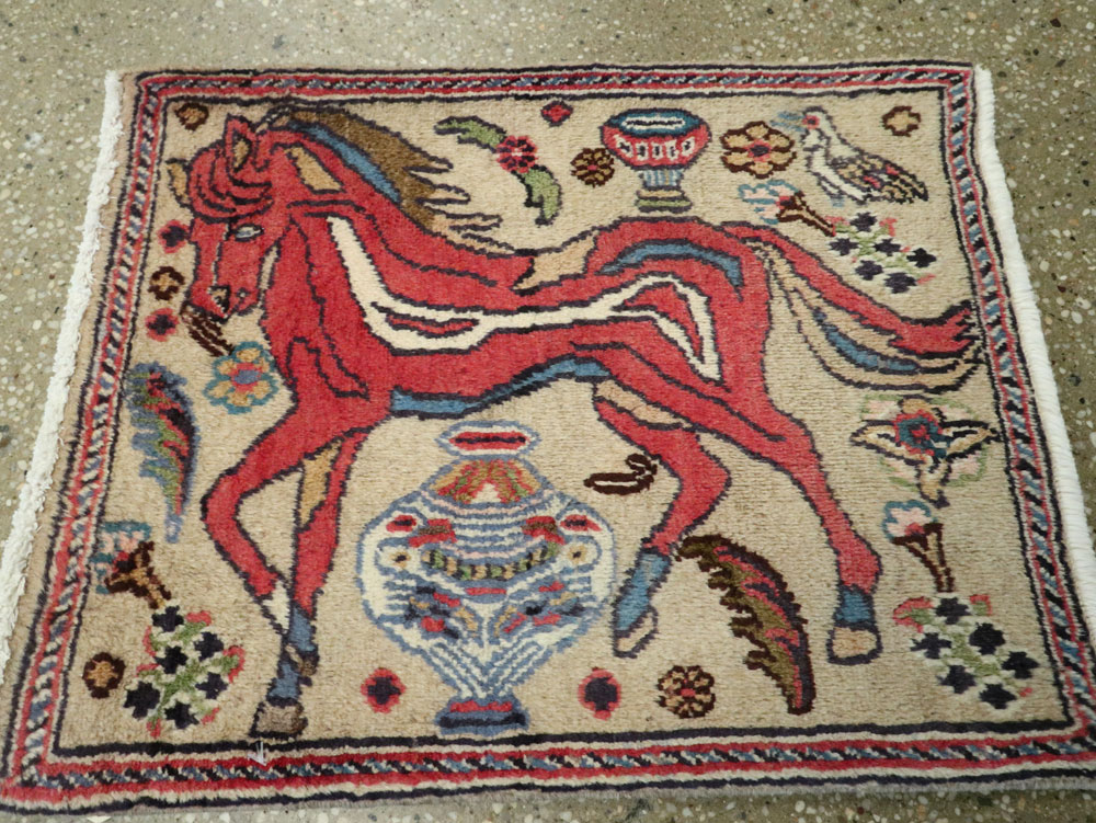 Vintage Persian Tabriz Pictorial Rug (Pair: 2 of 2), No.25602 - Galerie Shabab